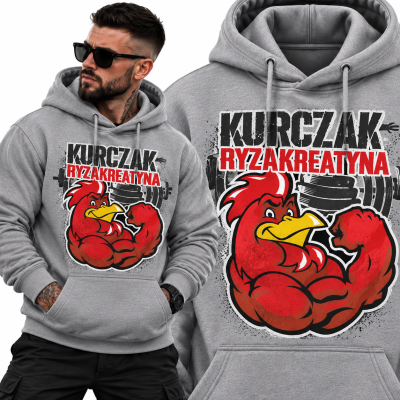 BLUZA Z KAPTUREM NA SIŁOWNIĘ   KURCZAK RYZ 3